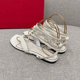 Designer Rivets Sandals Flip Flops Leather Women Pointed Studded Strappy Dress Office Party Vacation Shoe Holiday Slides ankle strap sandal