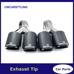 2PCS Car Modification Universal Muffler Dual Sandy Automobile Exhaust Pipe Muffler Tip For BMW 3 Series