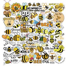 50Pcs Cartoon Cute Bee Animal Sticker Insect Honey Graffiti Kids Toy Skateboard car Motorcycle Bicycle Sticker Decals Wholesale