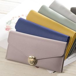 Wallets Simple Classic Women Wallet Soft Leather PU Hasp Long Clutch Bag Ladies All-match Purse Credit ID Card Holder Portefeuille FemmeWall
