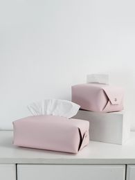 Car Carrying Toilet Home Bathroom Desktop Pumping Tissue Box PU Leather Living Room Creative Cute Ins Simplicity 220523