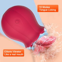 Flower sexy Toy with Tongue Licking Vibrators Female for Women Clitoral Stimulator G-Spot Massager Woman sexytoy Clitoris Vibrator