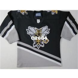 Chen37 Real Men real Full embroidery Customize CHL Sarnia Sting OHL Authentic Hockey Jersey or custom any name or number Jersey