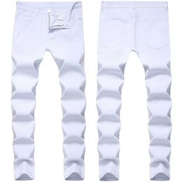 Style Men's White Slim Fit Jeans Fashion Stretch Casual Skinny Men Pencil Pants Cotton Denim Trousers Male 28-40 220328