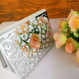 Custom Mr&Mrs Signature Book White Blank Inner Page Personalised Mirror Books Guest Gifts Wedding Party Decor 220618