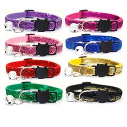 Clearance Cat Collar With Bell Dog Collars For Cats Leashes Puppy Solid Adjustable Lead Supplies