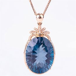 Crystal Necklace For Women Coconut Tree Pendant Necklace New Fine Jewelry 18K Gold Necklaces