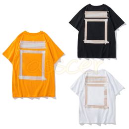 Summer Mens Casual T Shirts Mans High Street Hip Hop Tees Womens Short Sleeve Black White Orange Colour Tops Asian Size M-XL