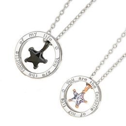 Pendant Necklaces Fashionable Hollow Out Star Necklace Couple Moon Jewellery Decoration Vintage Mystic Chokers Gifts For Women Men 1XCAPendant