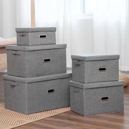 Storage Boxes & Bins Foldable Box Clothes Organiser Fabric Boite Rangement Vetement With Lid Underwear Socks Toy Home OrganizerStorage