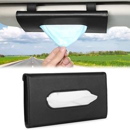 1Pcs Car Visor Tissue Holder Box Mask Towel Premium Leather PU Sun Interior Storage for BMW Women Men 220523