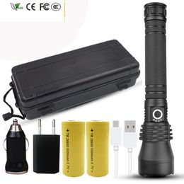 New XHP90.2 Aluminium Tactical LED Flashlight USB Rechargeable Zoom Black Flashlight Power Supply 18650 Or 26650 Battery Lantern 1285