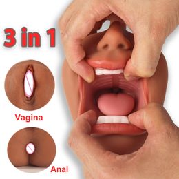 Masturbator mouth intimate masturbator for men sexy toys adult products 18 +Artificial Oral Vaginal Real Pussy Toys Men