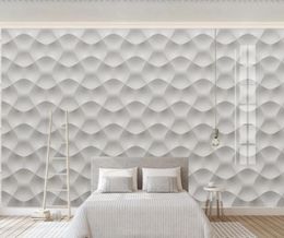 Custom wallpaper modern minimalist 3D embossed texture white plaster TV background wall high-grade waterproof material