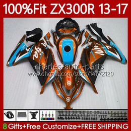 OEM Fairings For KAWASAKI NINJA EX ZX 3R 300 300R EX-300 ZX300 125No.137 ZX-3R Blue orange ZX-300R ZX3R ZX300R 13 14 15 2016 2017 EX300R 2013 2014 2015 16 17 Injection Body