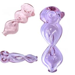 Vintage Twisty GLASS Smoking HAND PIPE Hookah Bong Water Dab Rigs can put customer logo by DHL UPS