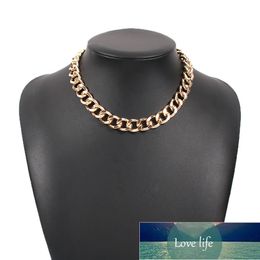 Big Fashion Necklace for Women Twist Gold and Silver Colour Chunky Thick Lock Choker Chain Necklaces Party Jewellery