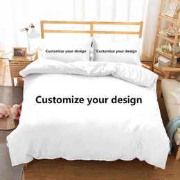 Personalised Custom Duvet Cover with Pillowcases Microfiber Customised Photo 3d Digital Printed Bedding Set Twin Full Queen King