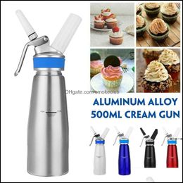 Cooking Utensils Kitchen Tools Kitchen Dining Bar Home Garden 500Ml Aluminum Cream Gun Fresh Foamer Chargers Foam Whipped Dessert Dispens