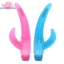 Crystal Crves Dual Motor Waterproof Vibrator, Blue/Pink Multispeed G-spot Rabbit Vibrator sexy Products for women Beauty Items