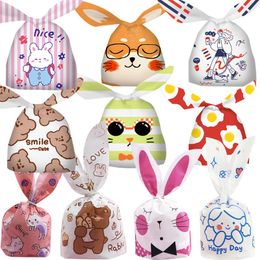 Gift Wrap 10/20pcs Carton Animal Bags Ear Plastic Candy For Kids Birthday Party Biscuits Baking Packaging DIY Gifts SuppliesGift GiftGift
