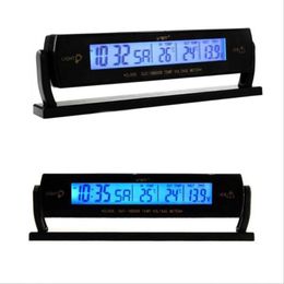 Interior Decorations Auto Car Temperature Voltage Clock Digital LCD Thermometer Metre Monitor Alarm Accessories