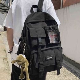 Backpack Style Bag2022 Women School Black Nylon Bagpack Female Anti Theft Casual Lady Travel Korean Mochila 220723