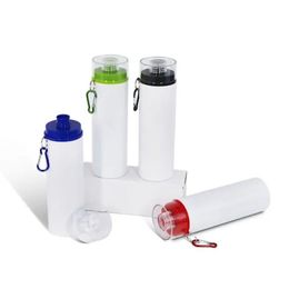 4 Colors 750ml Cups Mugs Sublimation Blanks 25oz Water Bottle Tumbler Travel Sport Aluminum Mug Drinking Cup DIY Customer
