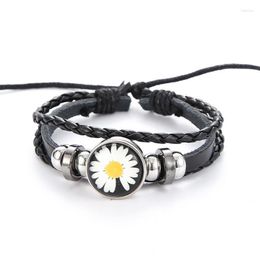 Link Chain 1PC Small Daisy Bracelet Men's Trendy Couple Hand Rope Female Braided Jewelry Luminous Fawn22