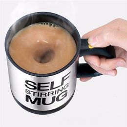 400ML Self Stirring Mug Stainless Steel mix Coffee tea Cup with Lid Automatic Electric Lazy Milk Mixing auto stirring mug 220809