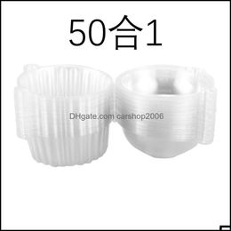 Baking Pastry Tools Bakeware Kitchen Dining Bar Home Garden 50 X Single Plastic Clear Cupcake Holder / Ca Dh8Jr