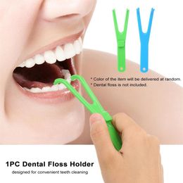 brush sticks UK - Dental Floss Holder Flosser Toothpicks Sticks Floss Pick Interdental Brush Oral Care Tooth Cleaning Tools275P