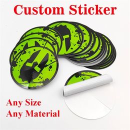 Custom Print Size Shape Any Material Die Kiss Cut Waterproof Tag Label with Your Own PVC Vinyl Name Sticker 220711