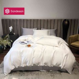 Sondeson Luxury White 100% Silk Bedding Set Beauty Queen King Quilt Cover Flat Sheet or Fitted Pillowcase Bed