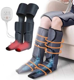Electric Air Compression Leg Massager Foot & Calf Heated Therapy Promotes Blood Circulation Controller Muscle Relax Pain Relief