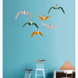 Pendant Lamps Modern Lamp Simple Colourful Seagull LED Chandelier El Stair Cafe Store Bird Bar Table Restaurant Decoration LightPendant