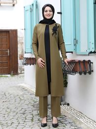 Ethnic Clothing Women Suits Season High Quality Large Size Combined Tunic Pants Turkish Made Muslim Islamic Hijab ClothingEthnic