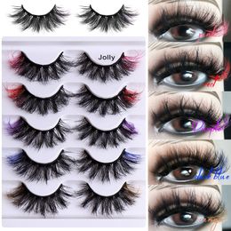 Curly Crisscross Thick Colour Mink False Eyelashes Extensions Soft Light Handmade Reusable Multilayer 3D Fake Lashes Full Strip Lashes 8 Models DHL