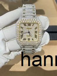 Hip Hop 22k Gold Plated Micro Cz Stainless Steel Wrist Men's Luxury Watch I16K