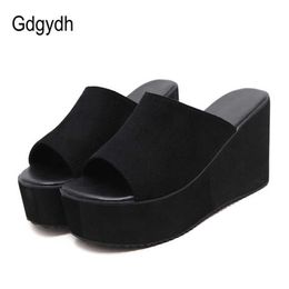 Gdgydh Estate Slip On Donna Zeppa Sandali Piattaforma Tacchi alti Moda Open Toe Donna Scarpe casual Confortevole Promozione Vendita 210715