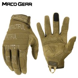 Outdoor Tactical Gloves Training Army Sport Shooting Hunting Riding Cycling Full Finger AntiSkid Mittens 220622