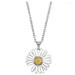 Chains 2022 Simple Classic Halloween Punk Retro Stainless Steel Daisy Pendant Necklace Cuban Hip Hop Trend Street Couple Gothic Gift