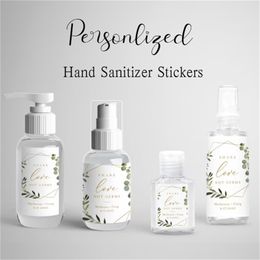 Custom Hand Sanitizer Stickers Wedding Decoration Baby Shower Labels Container Personalized Birthday Party Favor Gift DIY 220613