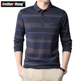 2022 Spring New Men's Business Striped Long Sleeve POLO Shirt Fashion Casual Regular Fit Polo Shirt Male Brand Clothing T220808