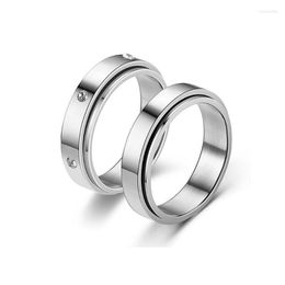 Wedding Rings Anxiety Fidget Spinner For Men Couple Stainless Steel Spinning Rotatable Ring Women Cool Punk Party Jewellery Gifts Wynn22