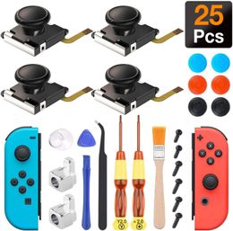 Switch Joypad Left/Right Replacement Repair Kit For Nintendo Switch Controller Thumb Sticks Sensor 3D Joystick Metal Buckles