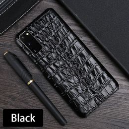 Genuine Leather Slim Cases for Samsung Galaxy S22 Ultra S22+ S21 S20 S10 A52 A71 A32 Crocodile Skin Back Cover