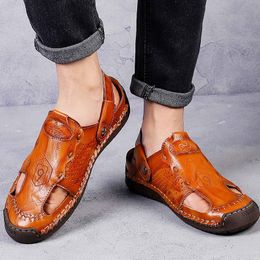 Sandals Plage Sandales Men Rubber Sandal Mens Summer Slip On Sandalias De Cuero Para Hombre In Men's Shoes SlippersSandals