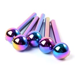 Colourful Style Pyrex Glass Oil Burner Pipe Straight Tube Nano Plating Hand Pipes Mini Oil Dab Rigs Smoking Accessories SW124