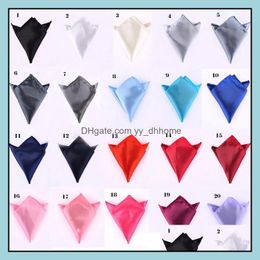 Handkerchiefs Fashion Accessories Mens Formal Wear Suits Pocket Handkerchief Solid Colour Square 200 Pieces Optional Mti-Types Drop Delivery